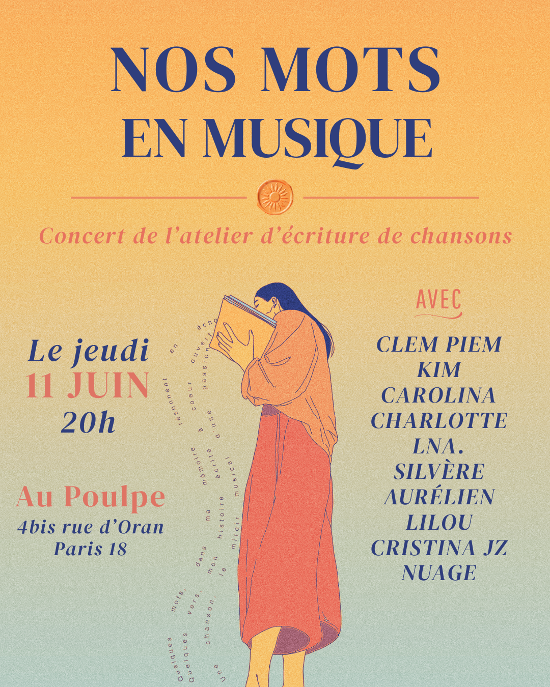 Concert : nos mots en musique
